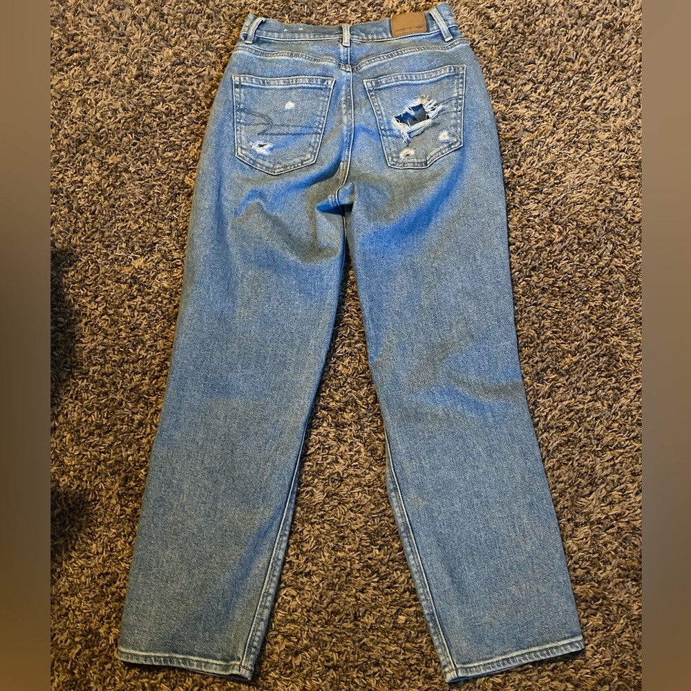 AE Stretch Highest Waist 90’s Boyfriend Jeans, medium wash - Picture 2 of 4